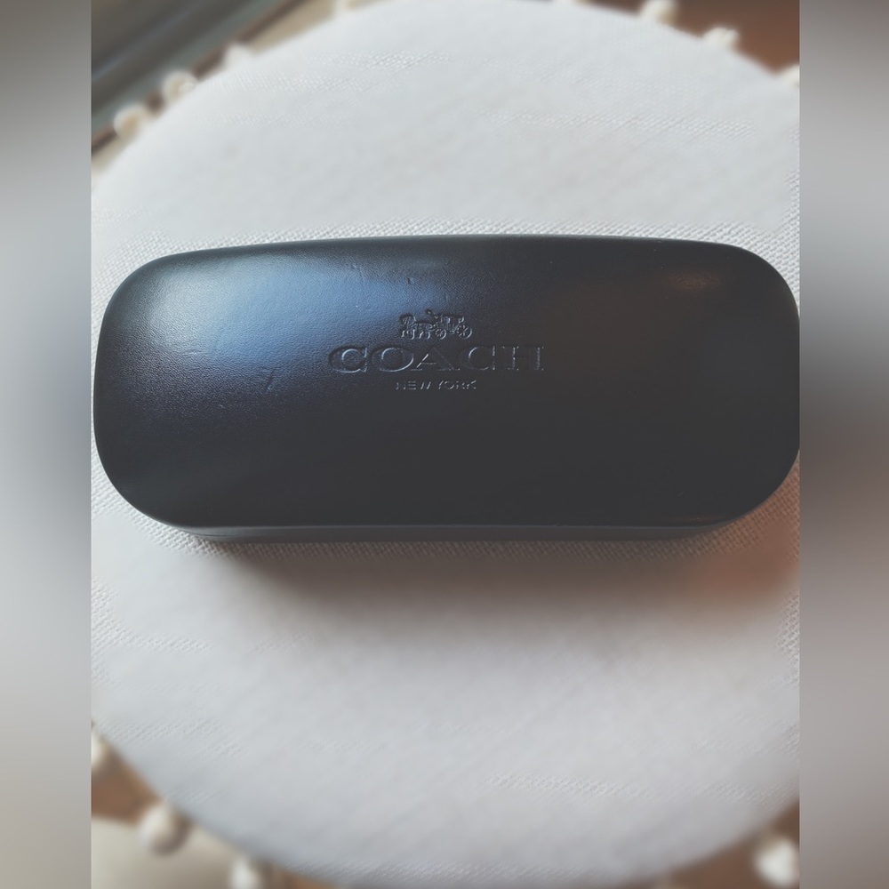 COACH Eyeglass Case Black Leather Hard Shell Sunglasses Holder Classic